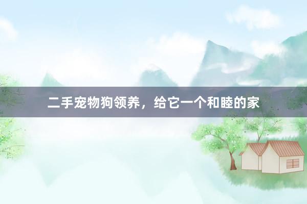 二手宠物狗领养，给它一个和睦的家